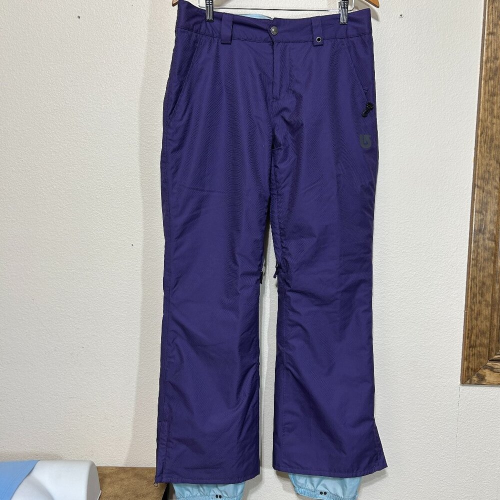 BURTON Dry Ride Snowboard Ski Pants Size Large Womens Purple Insulated Snow 2552